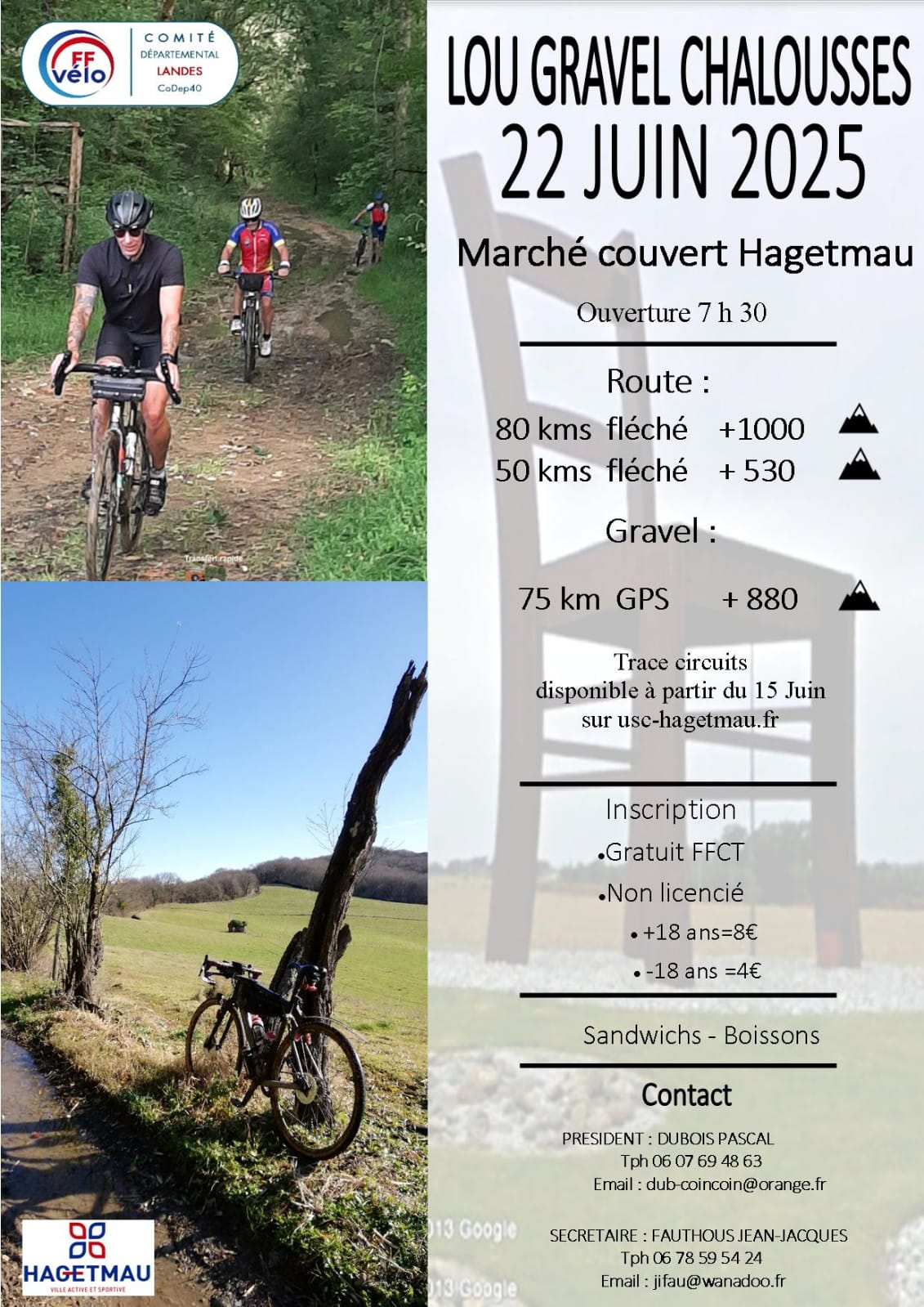 Préparez vos vélos pour la randonnée « Lou Gravel Chalousses » de l’USC Hagetmau le 22 juin 2025 !